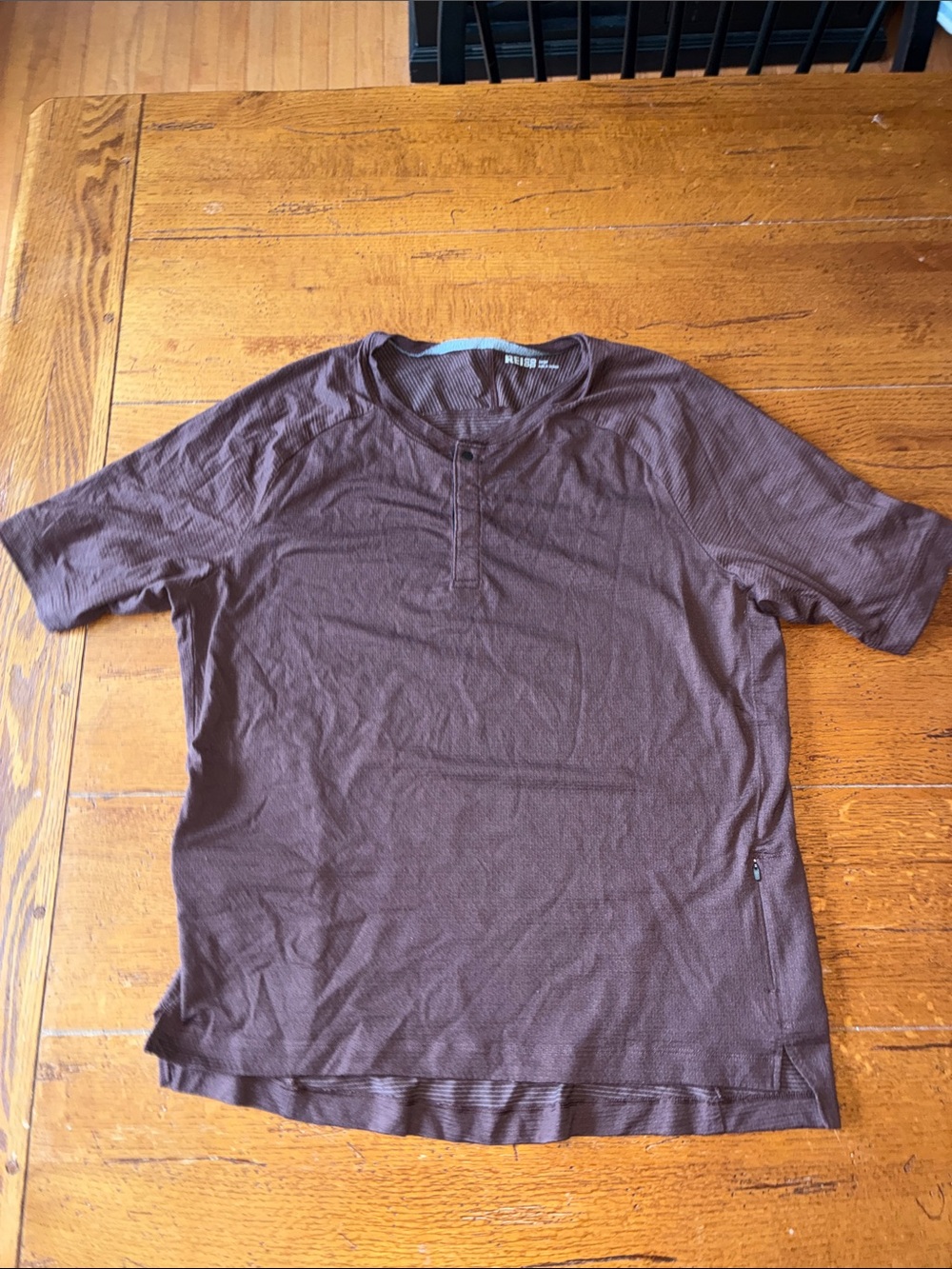 REI Men's Brown Short-Sleeve Henley Tee